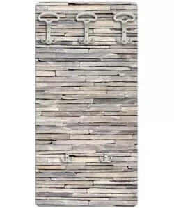 Attaccapanni "stones" in legno 5 ganci 45x90x1 cm Promo Stagionale