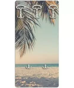 Attaccapanni "palm" in legno 5 ganci 45x90x1 cm Novità