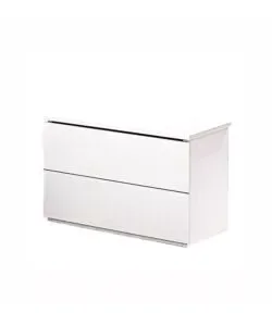 Ultima Occasione Comodino 2 cassetti "giotto" bianco fiammato 49x38x41 cm