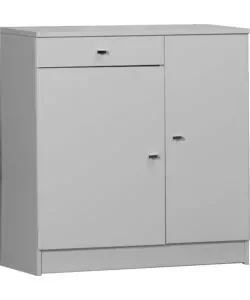 A Buon Prezzo Mobile 2 ante e 1 cassetto bianco lucido, 77x80x34 cm