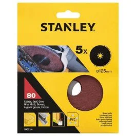 Black+decker Dischi abrasivi, in fibra, Ø 125 mm, grana 80, 5 pezzi Prezzo Di Fabbrica