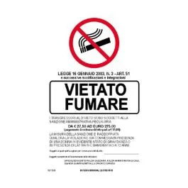 Acquista Ora Letterfix Targa ecofix vietato fumare20x30