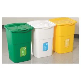 Toomax Set 3 pattumiere eco 5o lt, per la raccolta differenziata, 39x36xh.54 cm, colore verde, giallo e bianco A Buon Prezzo