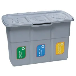 Toomax Pattumiera per la raccolta differenziata da 75 lt, cm 75x37xh.50, colore grigio Ordina Subito