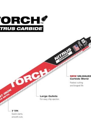 Affare MilwaukeeLAMA MILWAUKEE9" 7TPI LA TORCIA CON CARBURO DI NITRUS PER GHISA 1 LAMAEAN: 045242569748