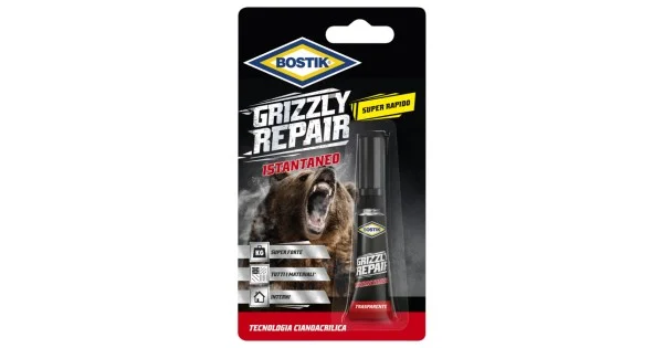 ADESIVO UNIVERSALE CIANOACRILICO GRIZZLY REPAIR ISTANTANEO GR.3 Offerta