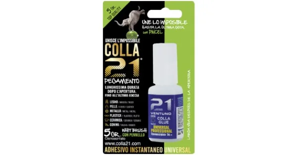 Economico ADESIVO CIANOACRILICO LIQUIDO C/PENNELLO GR.5 COLLA 21