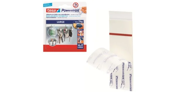 STRISCIA BIADESIVA RIMOVIBILE POWERSTRIPS LARGE PZ.10 58060 Spedizione Gratuita