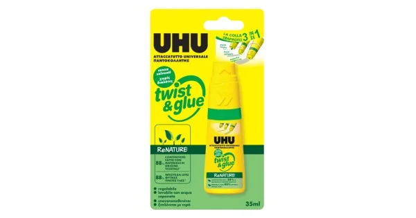 Subito Disponibile UHU ADESIVO TWIST & GLUE RENATURE ML.35