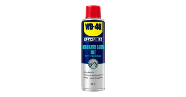 Saldi WD 40 SPECIALIST LUBRIFICANTE CATENA BICI BIKE TUTTE LE CONDIZIONI ML.250