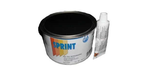 STUCCO TEX VETRORESINA P50 GRIGIO ML.500 + CATALIZZATORE ML.20 Pagamento Sicuro