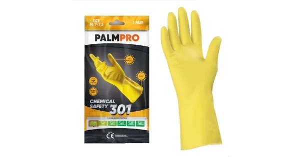 Spedizione Espresso GUANTI LATTICE GOMMA NATURALE FELPATI BASIC PALMPRO 301 TG.L ART.MPBS