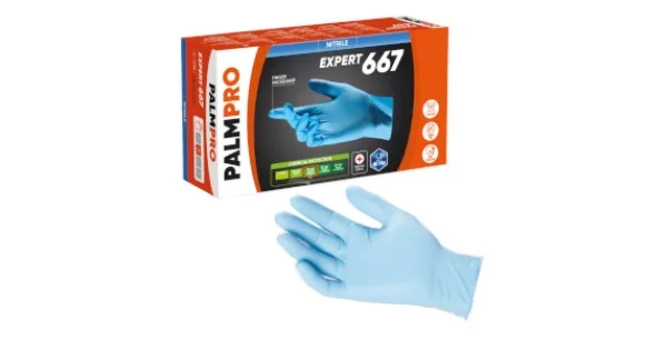 Esclusivo GUANTI NITRILE S/POLVERE PALMPRO 667 MM.0,08 TG.XL PZ.100 ART.ESNS (ex NITRILPRO)