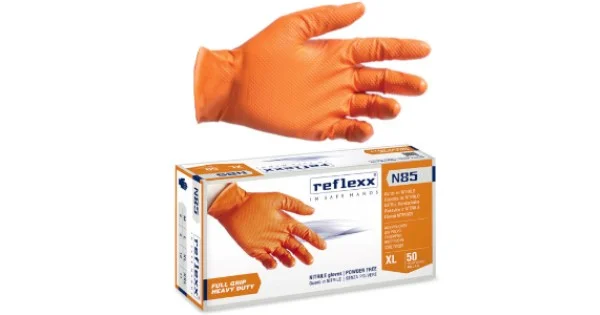 Vendita Finale GUANTI NITRILE S/POLVERE MM.0,15-0,20 TG.XL ARANCIO PZ.50 ART.N85
