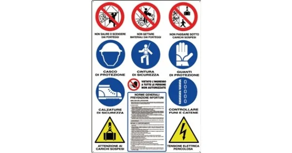 Promozione CARTELLO CANTIERE CM.80X60 12 SIMBOLI