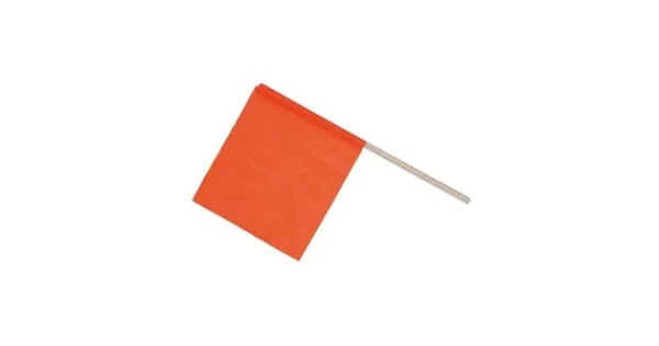 BANDIERA SEGNALETICA FLUORESCENTE CM.80X60 M/LEGNO FIG.662 Occasione Imperdibile