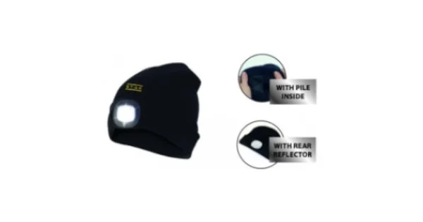 Ultima Occasione BERRETTO C/LUCE SMD LED + RIFLETTORE + FODERA IN PILE NERO ST012 @