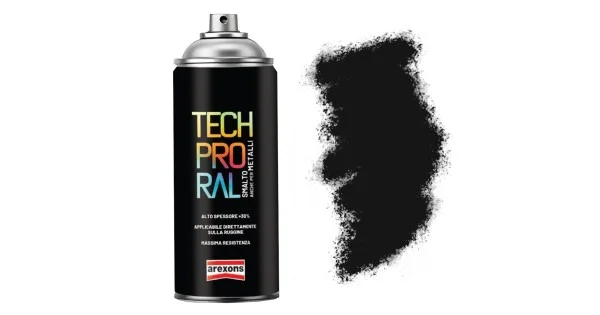 Esclusivo SPRAY TECH PRO RAL NERO INTENSO OPACO RAL 9005 ML.400 ART.3805