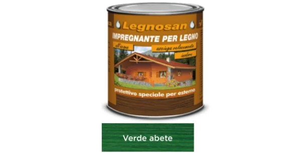 Esclusivo IMPREGNANTE ALL' ACQUA LEGNOSAN VERDE ABETE ML.750