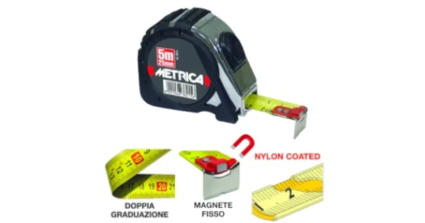 FLESSOMETRO GOMMATO C/MAGNETE MT.8 MM.25 ART.08218 Direttamente Dal Produttore