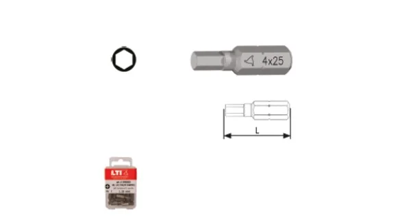 Ultima Occasione INSERTO BRUGOLA ESAGONALE MM.3 L.25