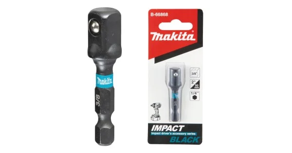 ADATTATORE QUADRO A SFERA DA 1/4 A 3/8 L.50 IMPACT BLACK ART.B-66868 Novità