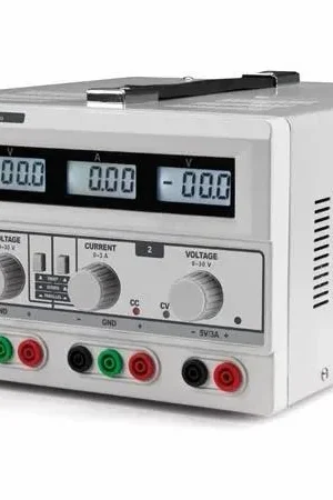 Whadda Dual dc alimentatore da laboratorio 2x 0-30 vdc / 0-3 a + 5 vdc fissi / 3 a max con 4 display lcd Occasione Imperdibile
