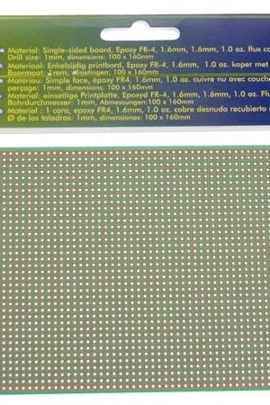 Velleman Eurocard 1 foro per isola - 100x160mm - FR4 Prezzo Conveniente