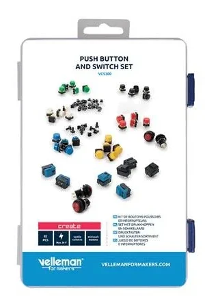 Whadda Velleman Set di pulsanti e interruttori, inclusa scatola portaoggetti Popolare