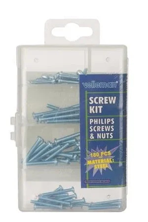 Velleman Set di bulloni 180 pezzi (viti a croce e dadi) Vendita Finale