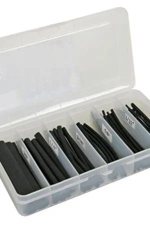 Velleman Set di tubi termoretraibili - neri 10 cm - 170 pezzi - in scatola di immagazzinaggio Ultimissimo Modello