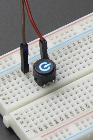 Adafruit Mini pulsante momentaneo illuminato - simbolo di alimentazione blu Quantità Limitata