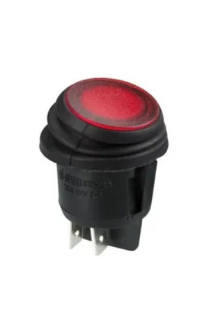 Velleman Interruttore a bilanciere illuminato a LED rosso con capacità di 16A 12Vdc. Nuova Collezione